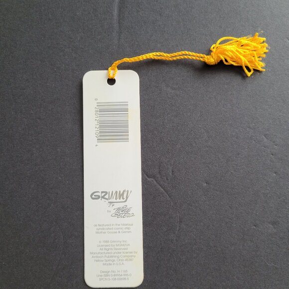 Vintage 80s Grimmy Tassel Bookmark Mother Goose Grim Mike Peters Dirty Job Trash - Picture 4 of 9